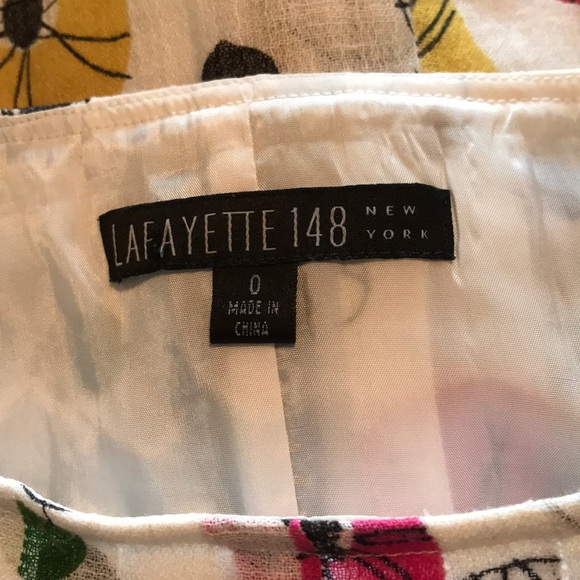 Lafayette 148 New York white floral skirt. - Picture 3 of 6